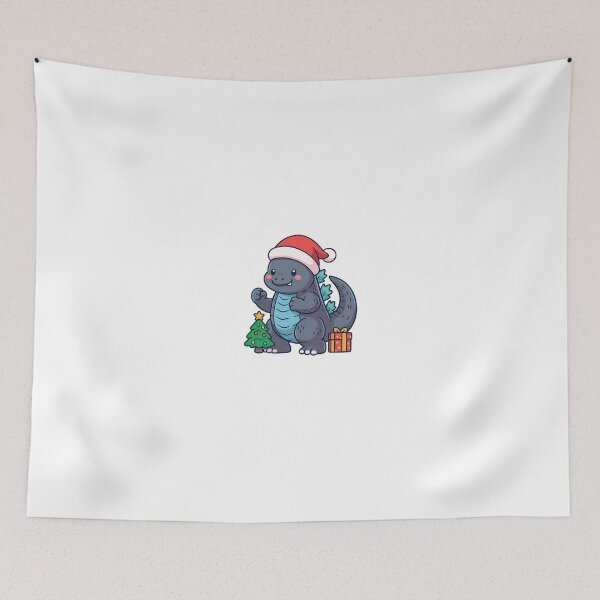 Item preview, vector godzilla cute monster merry christmas illustration designed and sold by sabartgunpla.