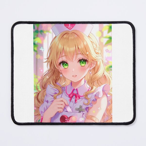 Item preview, Cute Blonde Nurse Girl Close-up Portrait | Caring Medical Waifu designed and sold by iloveanimechibi.