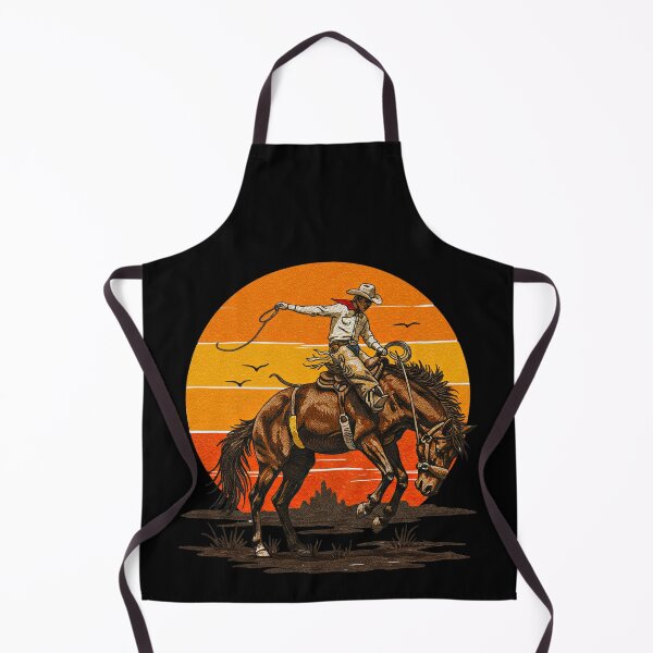 Item preview, Retro Sunset Cowboy Riding Bucking Bronco designed and sold by TeeARTHY.