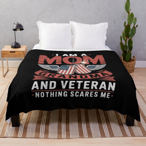 Item preview, I Am A Mom Grandma And A Veteran Nothing Scares Me Veteran designed and sold by MeowtivationP.