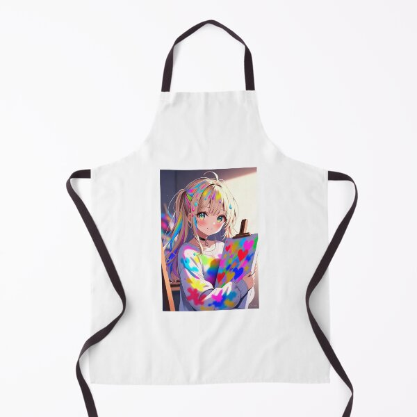 Item preview, Cute Anime Artist Girl with Rainbow Paint | Creative Pastel Waifu designed and sold by iloveanimechibi.