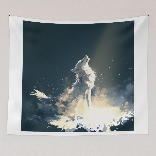 Item preview, White Spirit Wolf Howling in Light designed and sold by Christian Weiss.