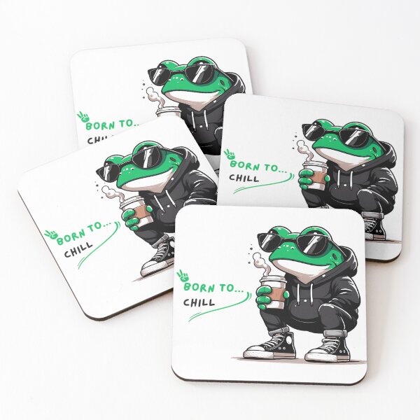 Item preview, Born To Chill Cool Frog Coffee designed and sold by DrawDrip.