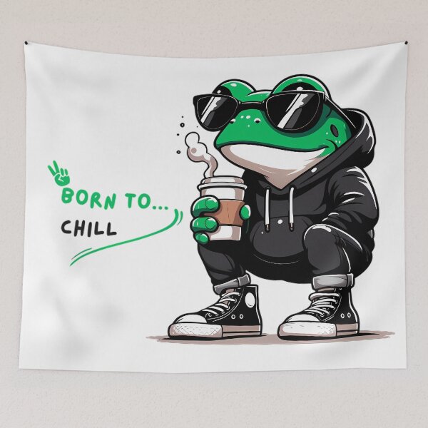 Item preview, Born To Chill Cool Frog Coffee designed and sold by DrawDrip.
