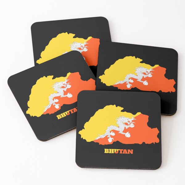 Item preview, BHUTAN Flag map design designed and sold by BasbiArt.