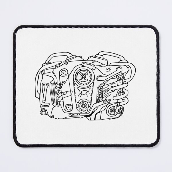 Item preview, Mechanical Engine Line Art Drawing – Hand-Drawn Automotive Illustration designed and sold by TorqueThread.