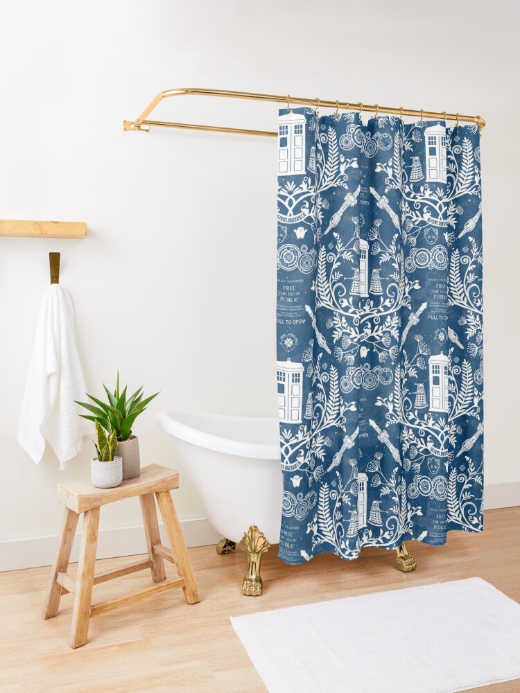 Alternate view of Who Damask Shower Curtain