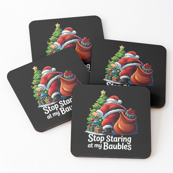 Item preview, Funny Santa Christmas Shirt – “Stop Staring at My Baubles” Cute Holiday Cartoon Design designed and sold by EM&Maker.