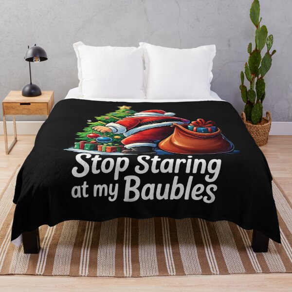 Item preview, Funny Santa Christmas Shirt – “Stop Staring at My Baubles” Cute Holiday Cartoon Design designed and sold by EM&Maker.