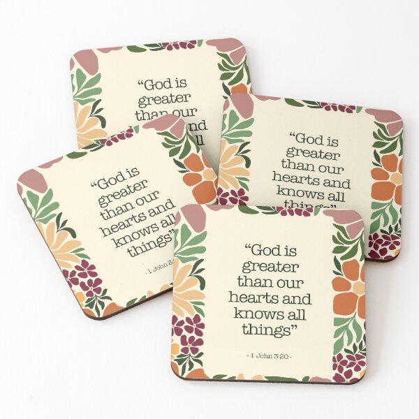 Item preview, 1 John 3:20 - Encouraging Scripture Print  designed and sold by Annie & Petal Prints.