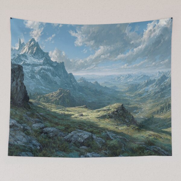 Item preview, Dragon Mountain Range With Clouds Art designed and sold by GrinGalore.
