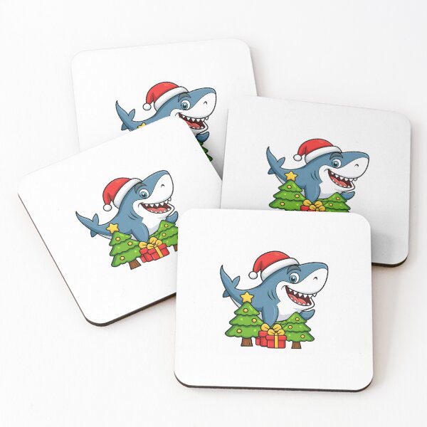 Item preview, full colour shark cute merry christmas animal designed and sold by sabartgunpla.