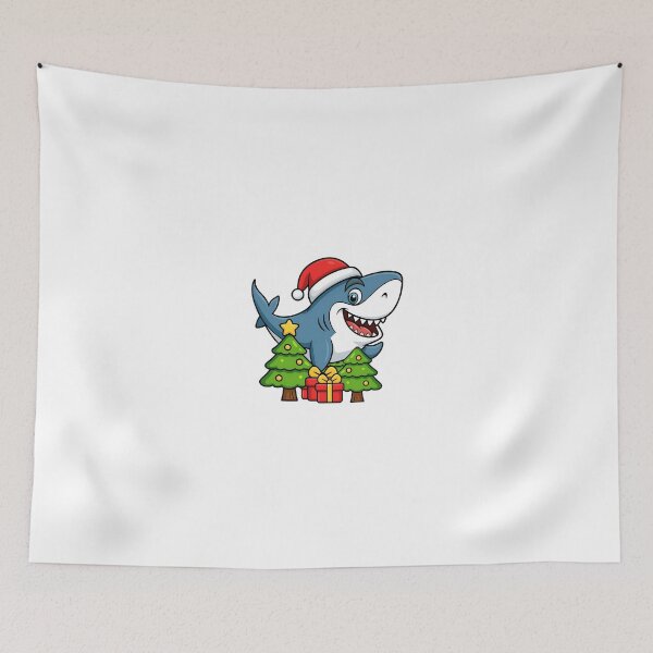 Item preview, full colour shark cute merry christmas animal designed and sold by sabartgunpla.
