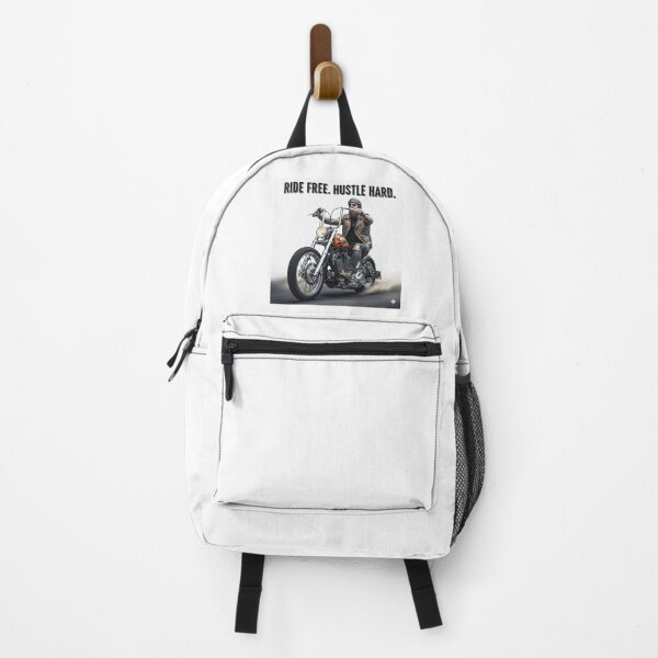 Item preview, RIDE FREE. HUSTLE HARD. – Realistic Biker on a Chopper Motorcycle – Automotive Graphic, Custom, Rock & Roll, V-Twin, Riding, Freedom, Design for Chopper and Hardcore Lifestyle Enthusiasts designed and sold by Studiocolors.