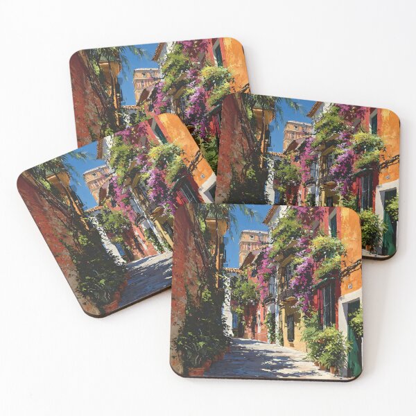 Item preview, Malaga Flowered Alley in Warm Mediterranean Light designed and sold by daila70.