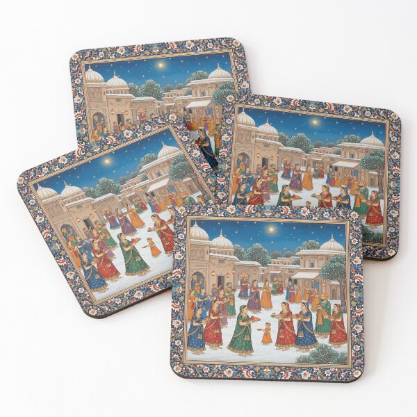 Item preview, Moonlit Village Festivities in Miniature Style designed and sold by digisetumedia.