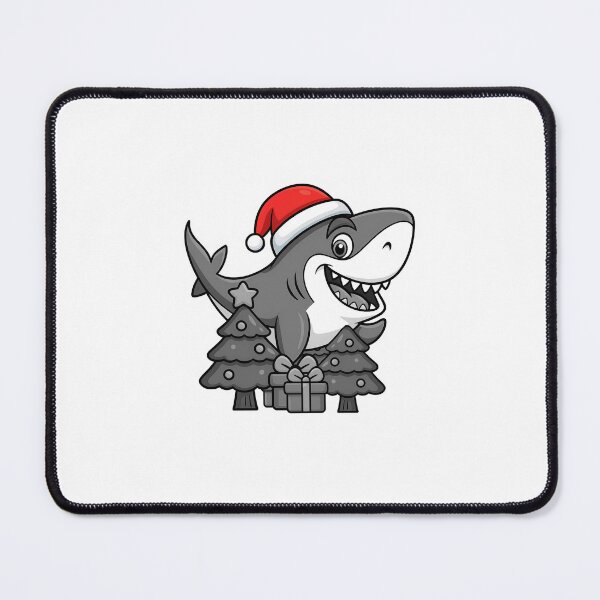 Item preview, black white shark cute merry christmas animal designed and sold by sabartgunpla.