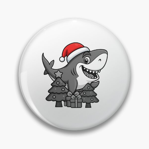 Item preview, black white shark cute merry christmas animal designed and sold by sabartgunpla.