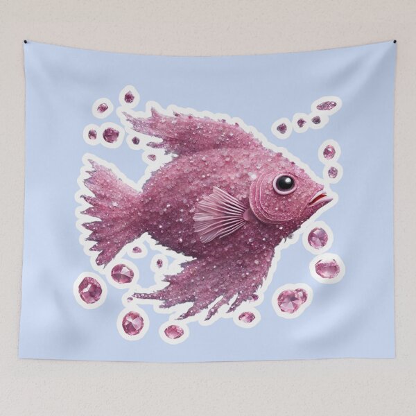 Item preview, Beautiful Pink Fish, Zodiac Water Sign Pisces designed and sold by Sugar Wisdom .