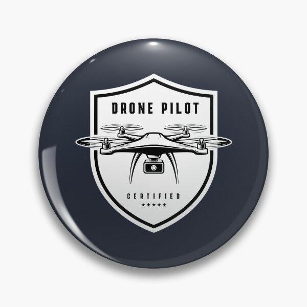 Item preview, Monochrome Certified Drone Pilot Shield Badge designed and sold by KiwiRider.