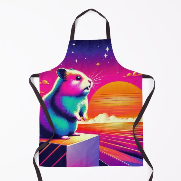 Item preview, Neon Dream Hamster at Sunset – Surreal Animal Art designed and sold by Dogandesighn.