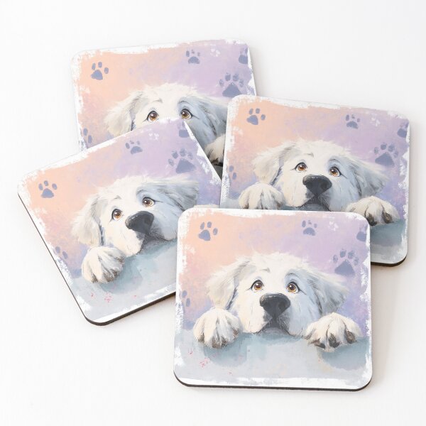 Item preview, Hungarian Kuvasz Peeking over Wall 01 designed and sold by Elisabeth Lucas.
