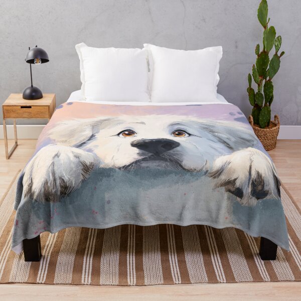 Item preview, Hungarian Kuvasz Peeking over Wall 01 designed and sold by Elisabeth Lucas.