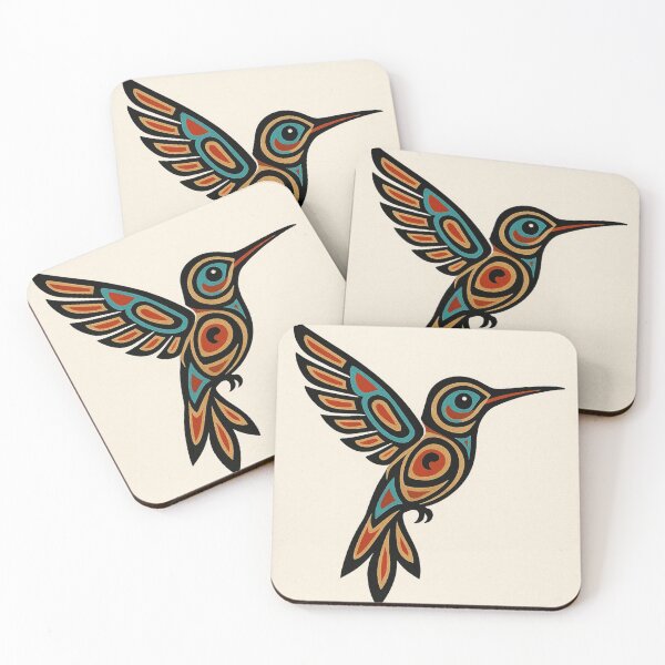 Item preview, Native American Hummingbird (red and teal) designed and sold by ProcrastCrafts.
