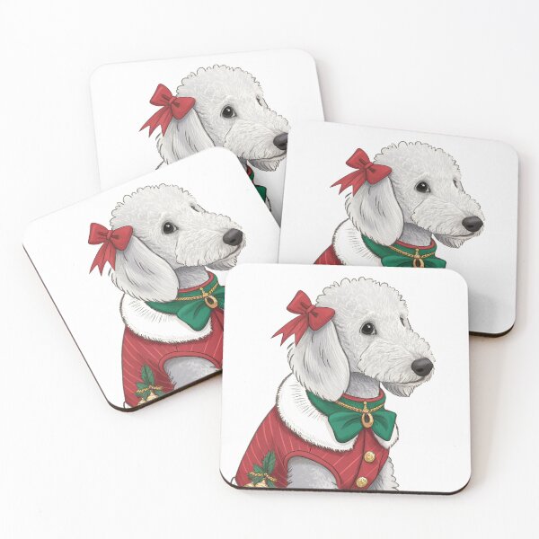 Item preview, Christmas Bedlington Terrier 04 designed and sold by AIfolklore.