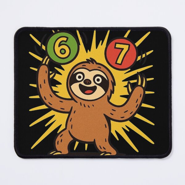 Item preview, 67 - Six Seven - Sloth juggling 6 and 7 - Meme - 9216x9216 designed and sold by darky72.