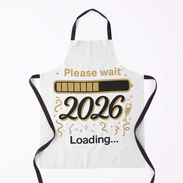 Item preview, Please Wait 2026 Loading – Gold & Black New Year Countdown Design designed and sold by MerryHillStudio.