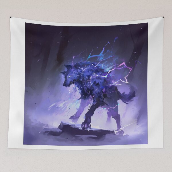 Item preview, Electric Blue Storm Wolf Fantasy Art designed and sold by Christian Weiss.