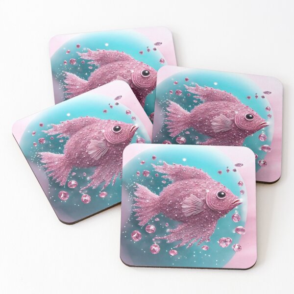 Item preview, Beautiful Pink Fish, Zodiac Water Sign Pisces designed and sold by Sugar Wisdom .