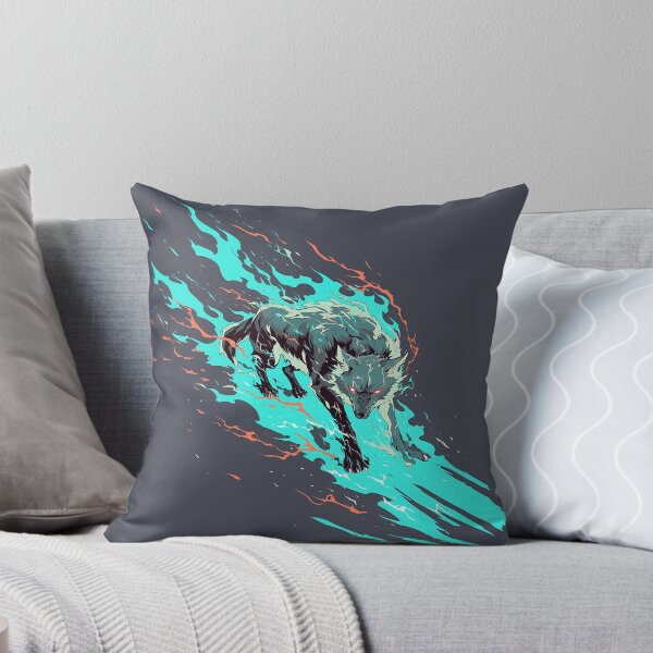 Item preview, Vector Wolf in Cyan Flames and Lightning designed and sold by Christian Weiss.