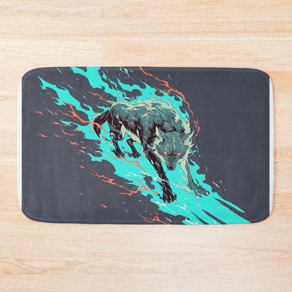 Item preview, Vector Wolf in Cyan Flames and Lightning designed and sold by Christian Weiss.