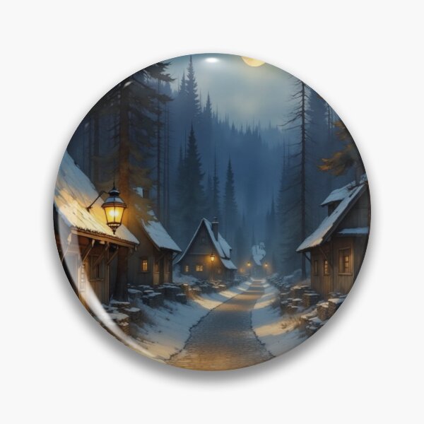 Item preview, Winter Village Glow – Cozy Snow Night with Moonlight Magic & Vintage Streetlamp Romance designed and sold by FotoworldEdel.