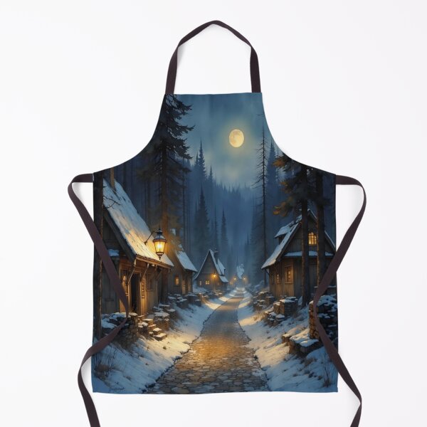 Item preview, Winter Village Glow – Cozy Snow Night with Moonlight Magic & Vintage Streetlamp Romance designed and sold by FotoworldEdel.