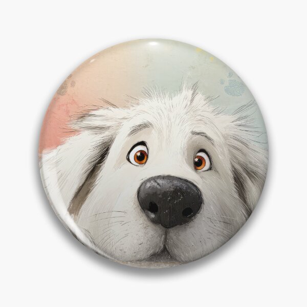 Item preview, Maremma Sheepdog Peeking over Wall 02 designed and sold by Elisabeth Lucas.