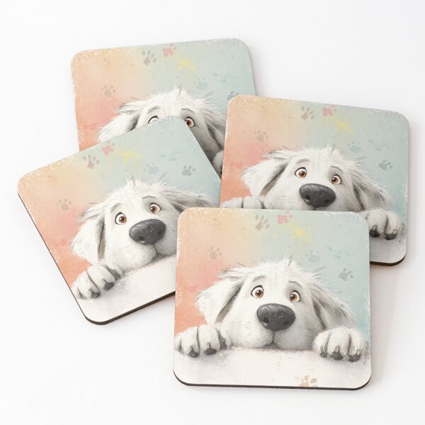 Item preview, Maremma Sheepdog Peeking over Wall 02 designed and sold by Elisabeth Lucas.