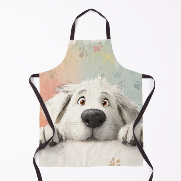 Item preview, Maremma Sheepdog Peeking over Wall 02 designed and sold by Elisabeth Lucas.