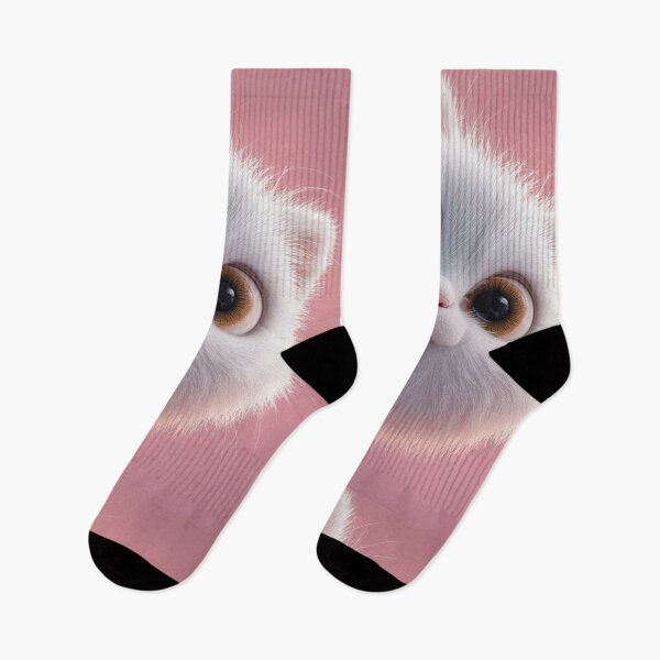 Item preview, Cute White Kitten Peek – Adorable Big-Eyed Cat Illustration designed and sold by Grafititee.