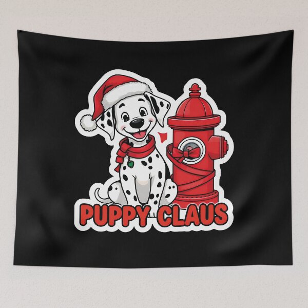 Item preview, Puppy Claus Dalmatian Christmas T-Shirt - Fire Hydrant Puppy Dog Santa Hat Design designed and sold by al21ex.