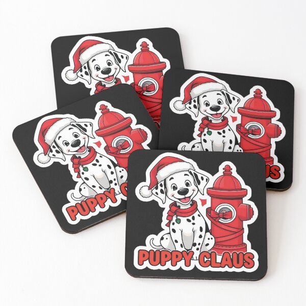 Item preview, Puppy Claus Dalmatian Christmas T-Shirt - Fire Hydrant Puppy Dog Santa Hat Design designed and sold by al21ex.