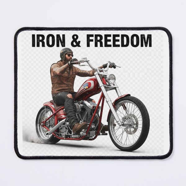 Item preview, IRON & FREEDOM – Powerful Biker on a Custom Chopper Motorcycle – Realistic Automotive Illustration, Symbol of Freedom, Rock & Roll, Hardcore Design designed and sold by Studiocolors.