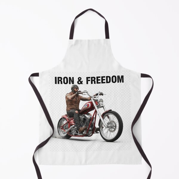 Item preview, IRON & FREEDOM – Powerful Biker on a Custom Chopper Motorcycle – Realistic Automotive Illustration, Symbol of Freedom, Rock & Roll, Hardcore Design designed and sold by Studiocolors.