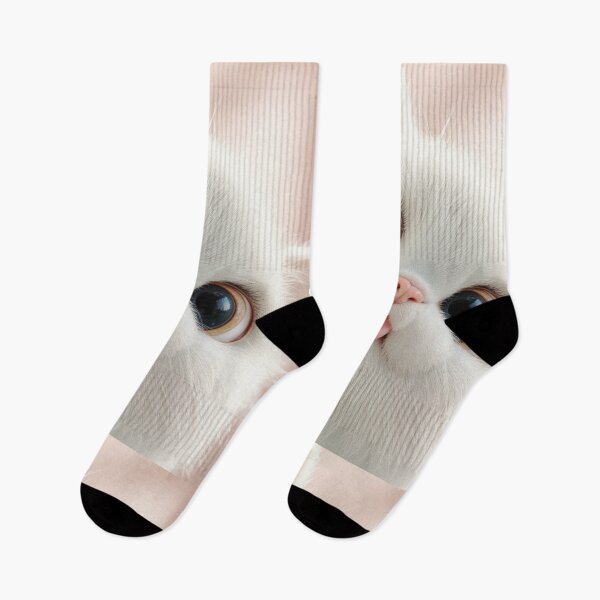 Item preview, Cute White Kitten Peek – Adorable Big-Eyed Cat Illustration designed and sold by Grafititee.