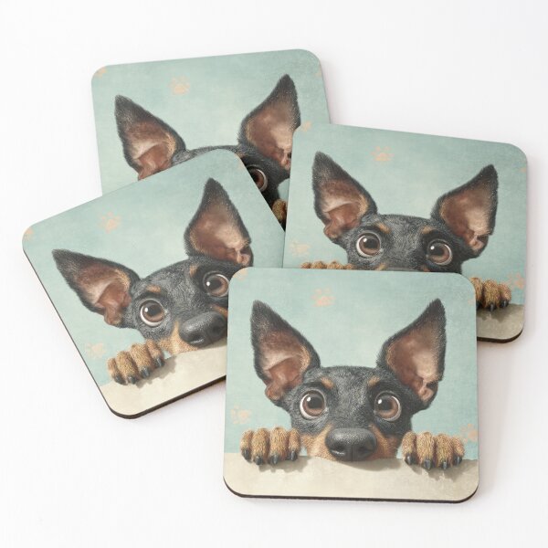 Item preview, Manchester Terrier Peeking over Wall 02 designed and sold by Elisabeth Lucas.
