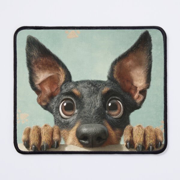 Item preview, Manchester Terrier Peeking over Wall 02 designed and sold by Elisabeth Lucas.