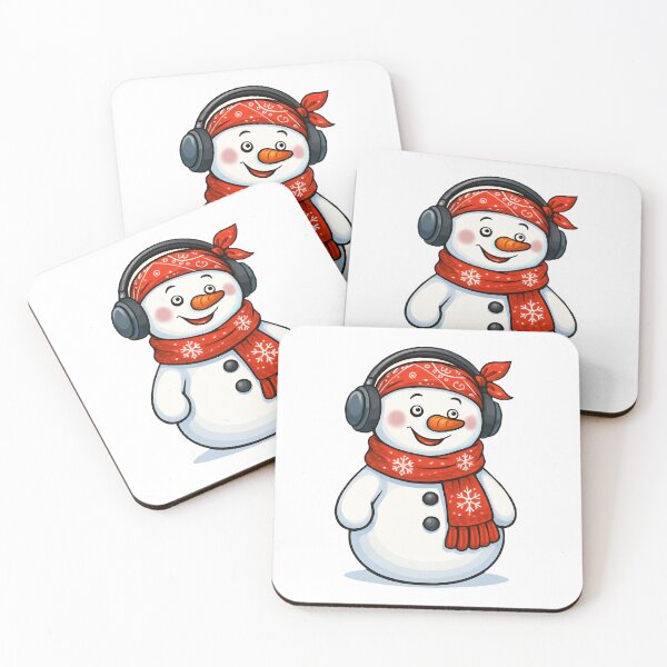 Item preview, Snowman with Bandana & Earmuffs  Felia Holiday  Print designed and sold by Felia001.