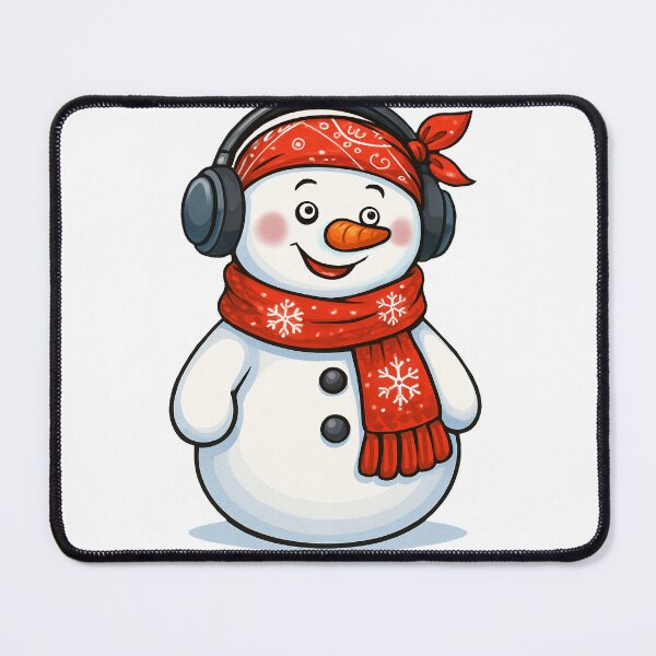 Item preview, Snowman with Bandana & Earmuffs Felia Holiday Print designed and sold by Felia001.